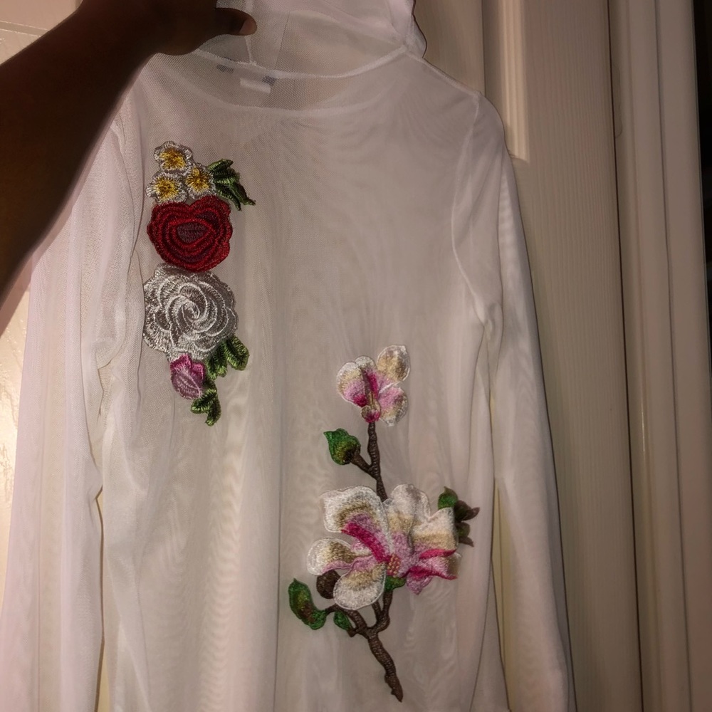 Mesh white hoodie